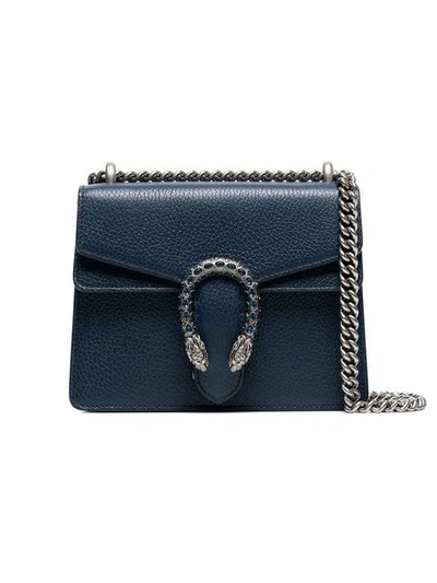 Shop Gucci Dionysus Small Leather Bag In Blue