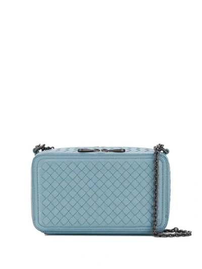 Shop Bottega Veneta Woven Purse In Blue