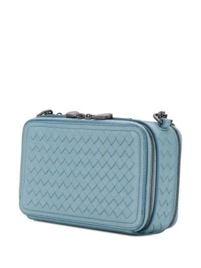 Shop Bottega Veneta Woven Purse In Blue