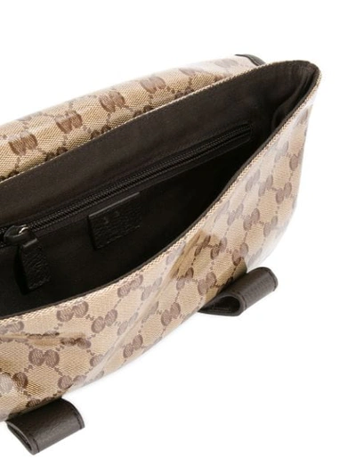 Pre-owned Gucci Gg Pattern Waist Bum Bag In Brown
