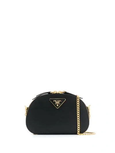 Shop Prada Odette Saffiano Leather Bag In Black