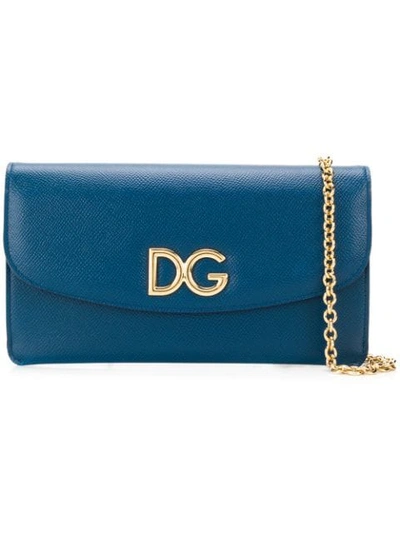 Shop Dolce & Gabbana Kleine Umhängetasche In Blue