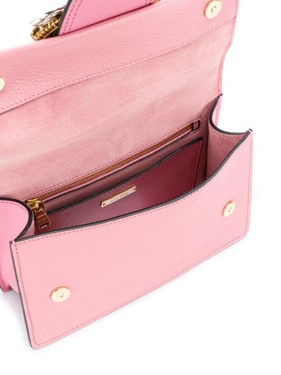 Shop Miu Miu Crystal-embellished Shoulder Bag In Pink