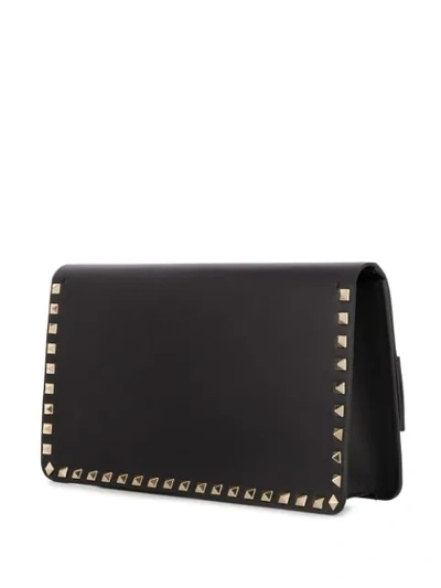 VALENTINO VALENTINO GARAVANI ROCKSTUD FOLDOVER CLUTCH - 黑色