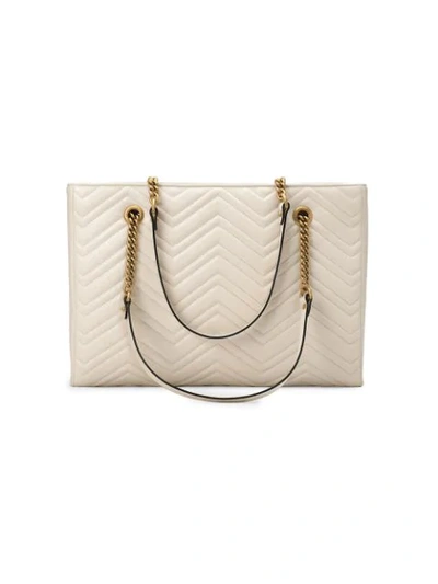 Shop Gucci Gg Marmont Medium Tote Bag In 9022 White