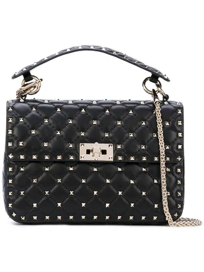 Shop Valentino Rockstud Spike Crossbody Bag In Black