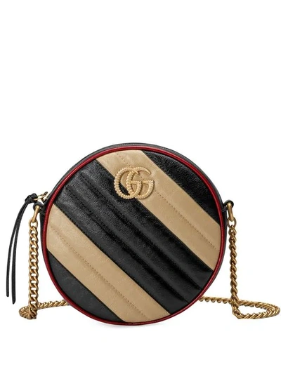 Shop Gucci Gg Marmont Circular Shoulder Bag In Black