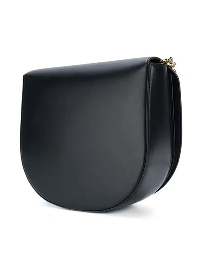 Shop Ferragamo Gancini Flap Shoulder Bag In Black
