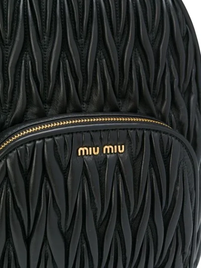 Shop Miu Miu Matelassé Backpack In Black