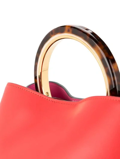 Shop Marni Round Handle Tote In Red