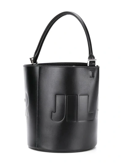 Shop Jil Sander Drawstring Bucket Bag In Black