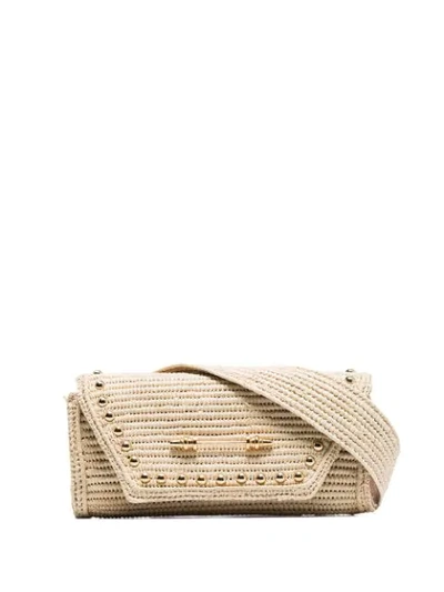 Shop Okhtein Rafia Belt Bag In Neutrals