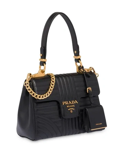 Shop Prada Diagramme Handbag In Black