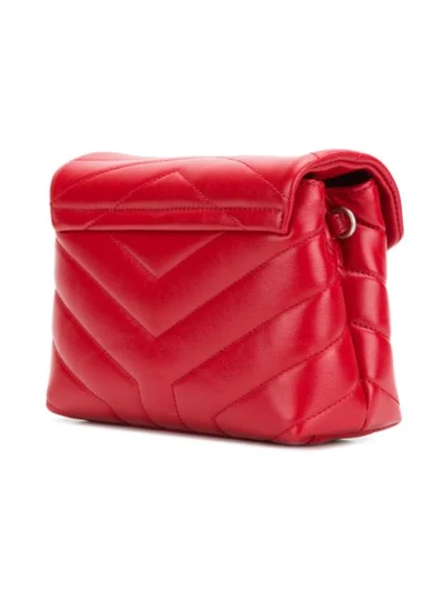 Shop Saint Laurent Monogram Loulou Shoulder Bag In Red