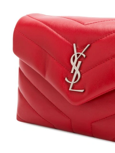 Shop Saint Laurent Monogram Loulou Shoulder Bag In Red