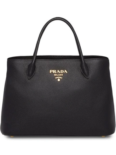 Shop Prada Calf Leather Bag - Black