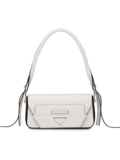 Shop Prada Manuelle Shoulder Bag In White