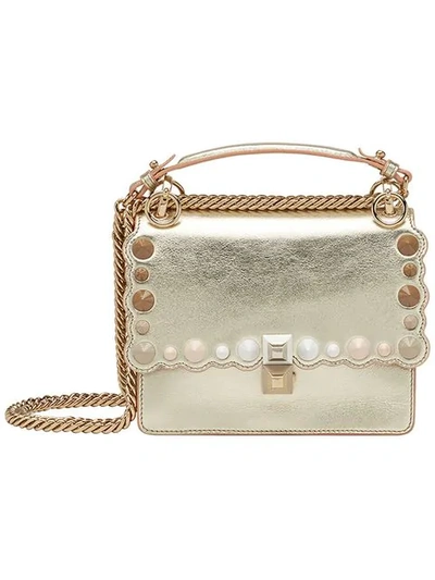 Shop Fendi Kan I Scalloped Handbag In Metallic