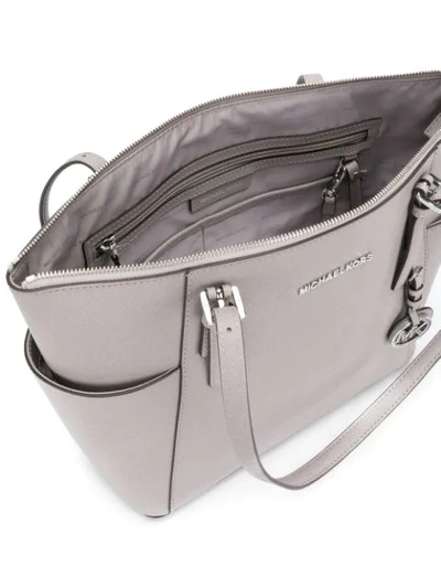 Shop Michael Kors Top Zip Tote Bag In Grey