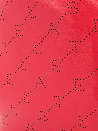 Shop Stella Mccartney Mini Monogram Drawstring Bag In 6568 Red