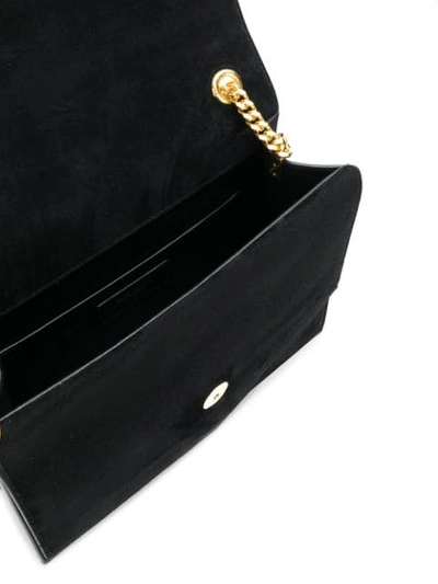 Shop Saint Laurent Monogrammed Suede Satchel In 1000 Black