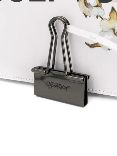OFF-WHITE SCULPTURE标语棉质印花单肩包 - 白色