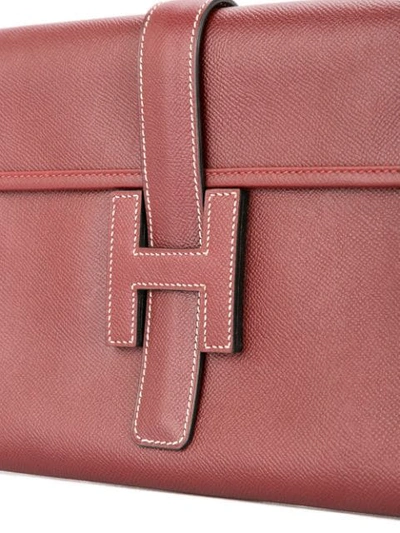 Pre-owned Hermes Hermès Vintage Jige Pm Clutch - Red