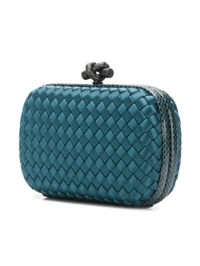 Shop Bottega Veneta Chain Knot Clutch In Blue