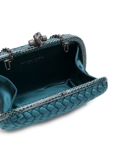 Shop Bottega Veneta Chain Knot Clutch In Blue