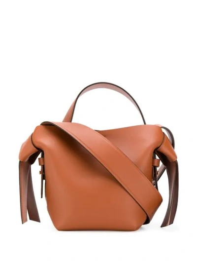 Shop Acne Studios Mini Musubi Shoulder Bag In Brown