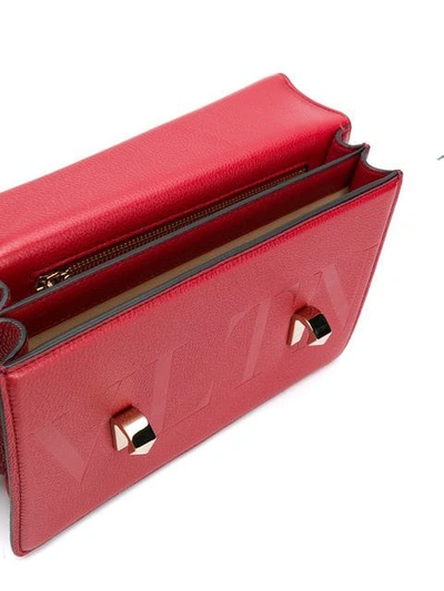 Shop Valentino Garavani Embossed Shoulder Bag In Red