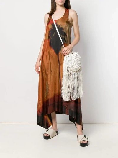 Shop Alanui Crochet Fringed Bag In White