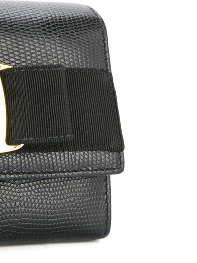 Pre-owned Ferragamo Vara Bow Chain Bag In Black