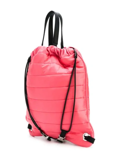 Shop Moncler Quilted Drawstring Backpack In Pink