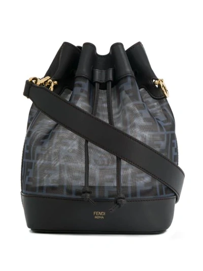 Shop Fendi Mon Tresor Monogram Bucket Bag In Black