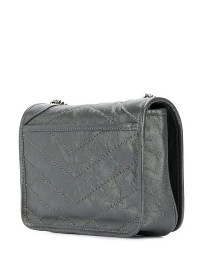 Shop Saint Laurent Niki Baby Bag In Grey