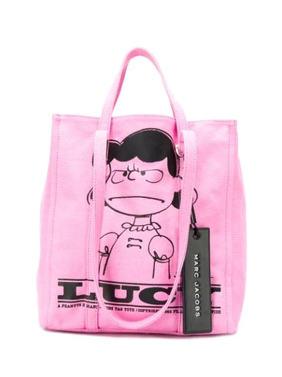 Shop Marc Jacobs X Peanuts Lucy The Tag Tote In Pink