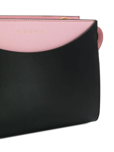 Shop Marni Colour Block Shoulder Bag In Black