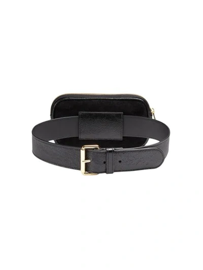 Shop Gucci Ophidia Web Suede Belt Bag In 1060 Nero