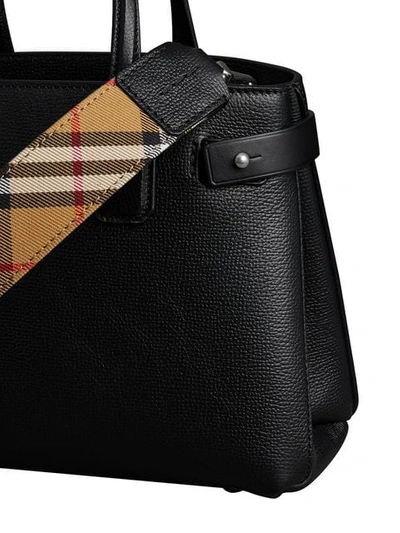 Shop Burberry The Small Banner In Leather In Black