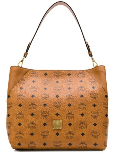 Shop Mcm Klara Tote Bag In Brown