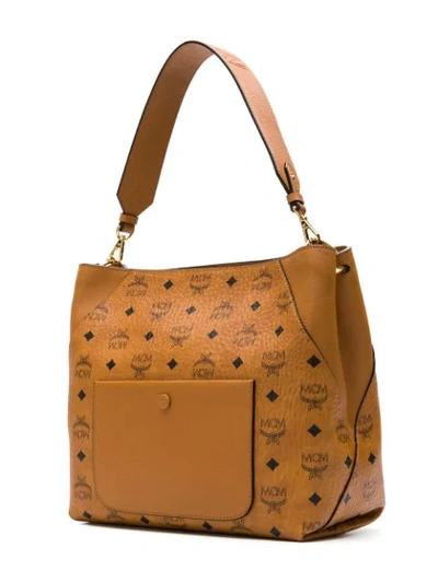 Shop Mcm Klara Tote Bag In Brown