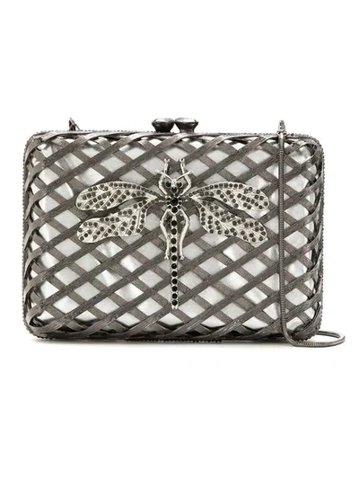 Shop Isla Embellished Clutch In Grey