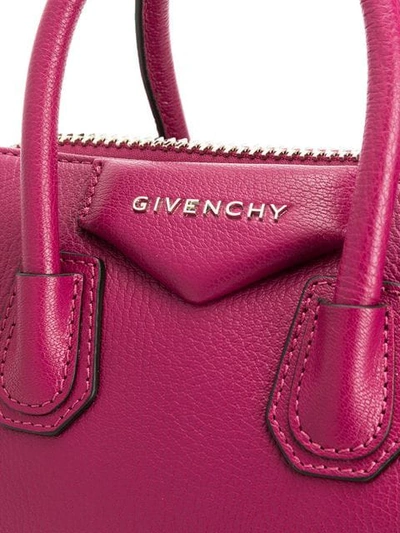 Shop Givenchy Mini Antigona Tote In Purple