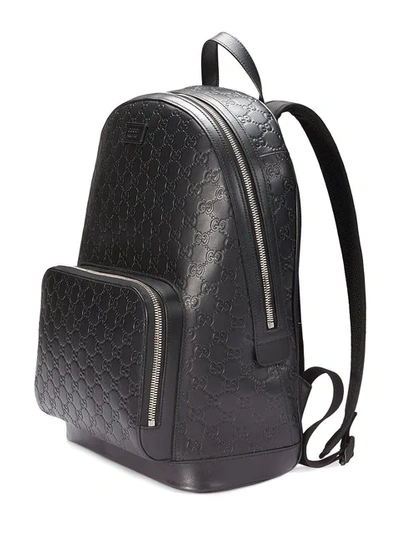 Shop Gucci Signature Backpack In Black
