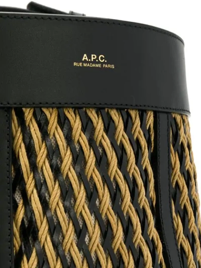 Shop Apc A.p.c. Braided Design Bucket Bag - Black