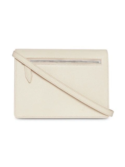 Shop Burberry Small Vintage Check And Leather Crossbody Bag In White