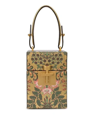 Shop Oscar De La Renta Alibi Mini Box Bag In Gold