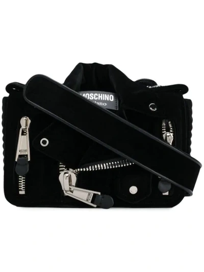 Shop Moschino Medium Biker Bag - Black