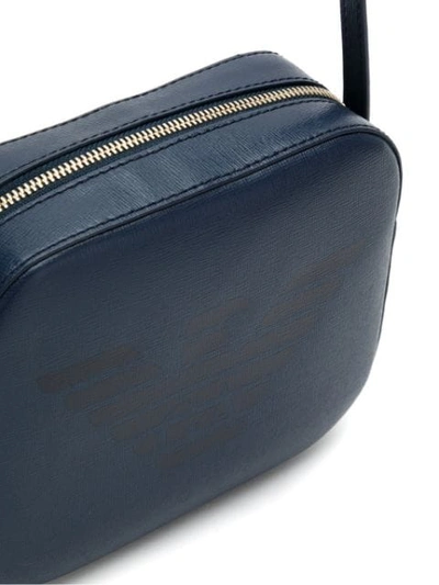 Shop Emporio Armani Logo Print Shoulder Bag In Blue